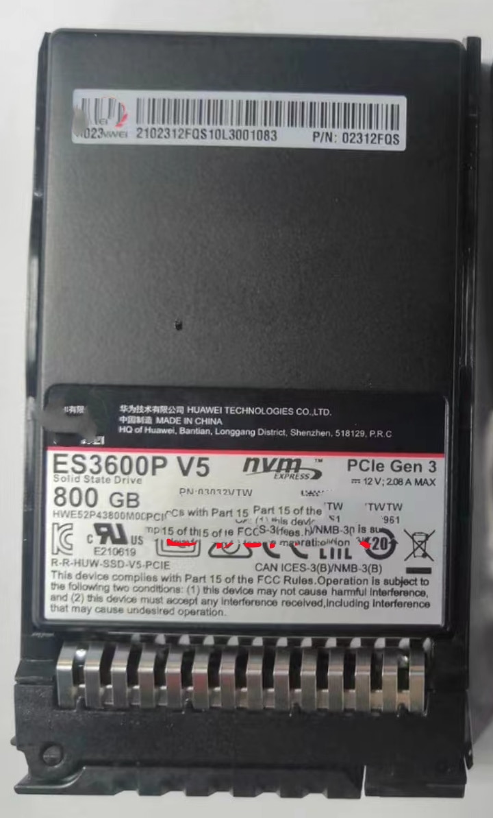 ȭ 800G NVMe SSD 02312FQS ES3600P800GW2 ES3600P V5 